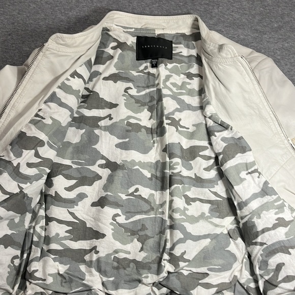 Sanctuary leather bomber style oyster white colored jacket. - Picture 4 of 12
